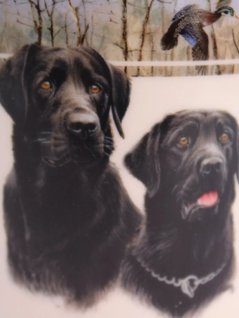 Faithful Friends-Black Lab Portrait Jim Killen Wild Wings Coffee/Tea Mugs x4